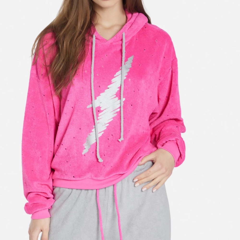 Metallic‎ Graphic Oversized Hoodie